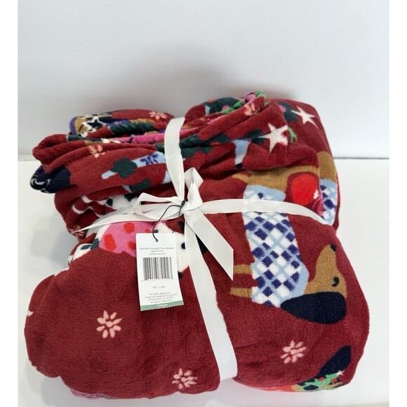 Vera Bradley Holiday Hounds Oversized Throw Blanket 94” X 66” NWT Dog Christmas - Picture 3 of 6